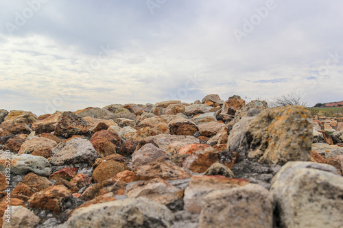rocks in the blue sky background