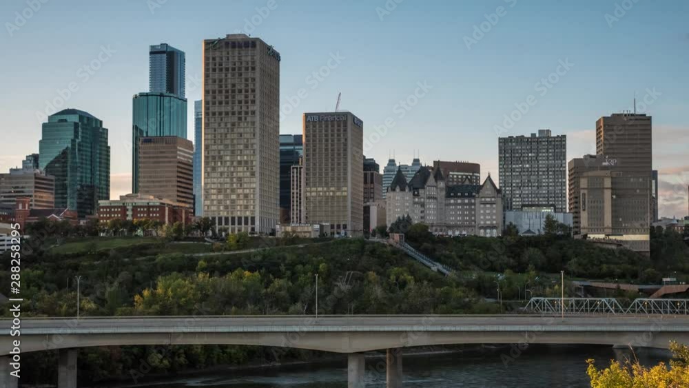 Autumn timelapse of downtown Edmonton in the late afternoon Autumn timelapse of downtown Edmonton in the late afternoon