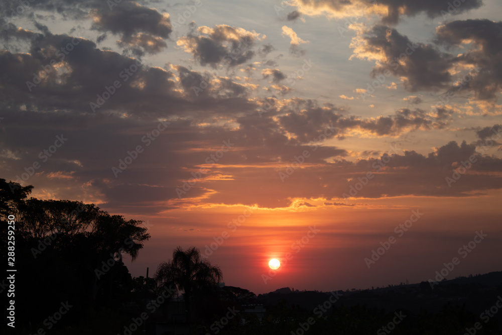 sunset in the mountains