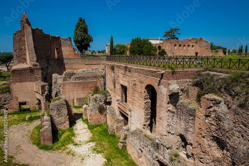 Canvas Print Ruins of the Palace of Septimius Severus or Domus Severiana on the Palatine Hill