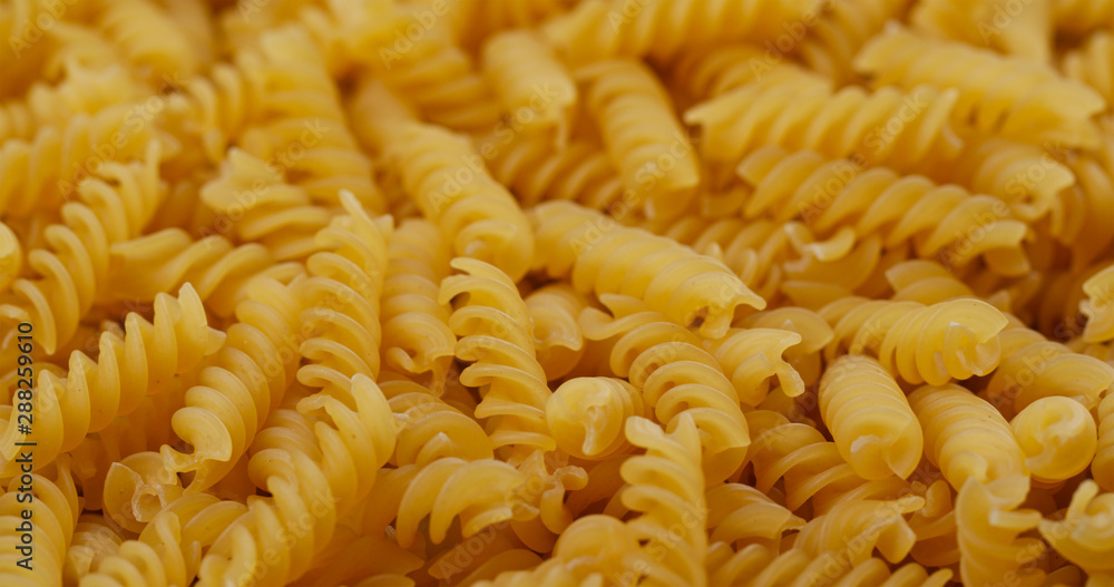 Stack of the dried fusilli