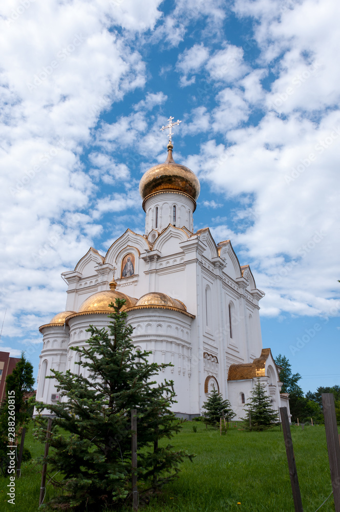 Church of the Holy Martyr Grand Duchess Elizabeth in Khabarovsk in the summer on the territory of the railway hospital
