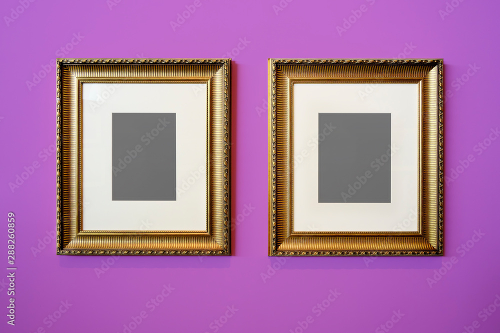 Golden Picture Frame and wall texture photo Golden Picture Frame and wall texture photo