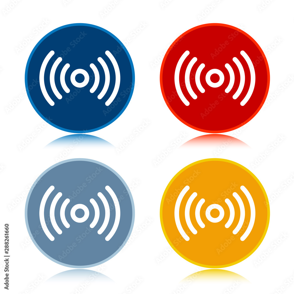 Network signal icon trendy flat round buttons set illustration design Network signal icon trendy flat round buttons set illustration design