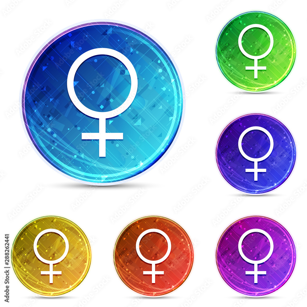Female symbol icon digital abstract round buttons set illustration Female symbol icon digital abstract round buttons set illustration