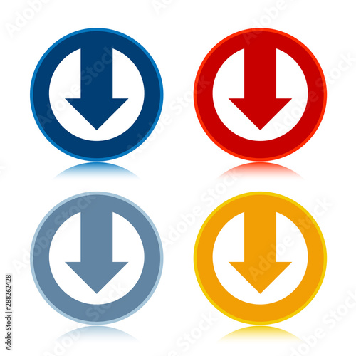 Free Download Down arrow icon trendy flat round buttons set illustration design - GFXLoad