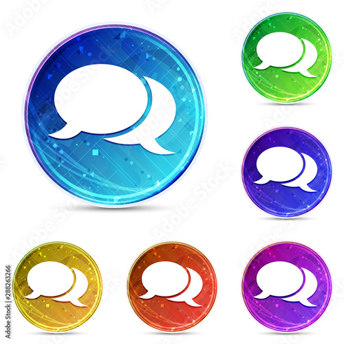 Chat icon digital abstract round buttons set illustration