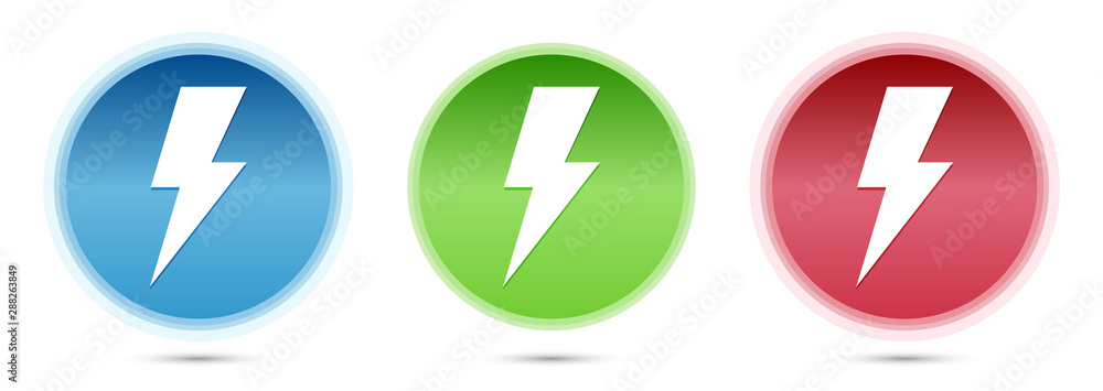 Electricity icon glass round buttons set illustration Electricity icon glass round buttons set illustration