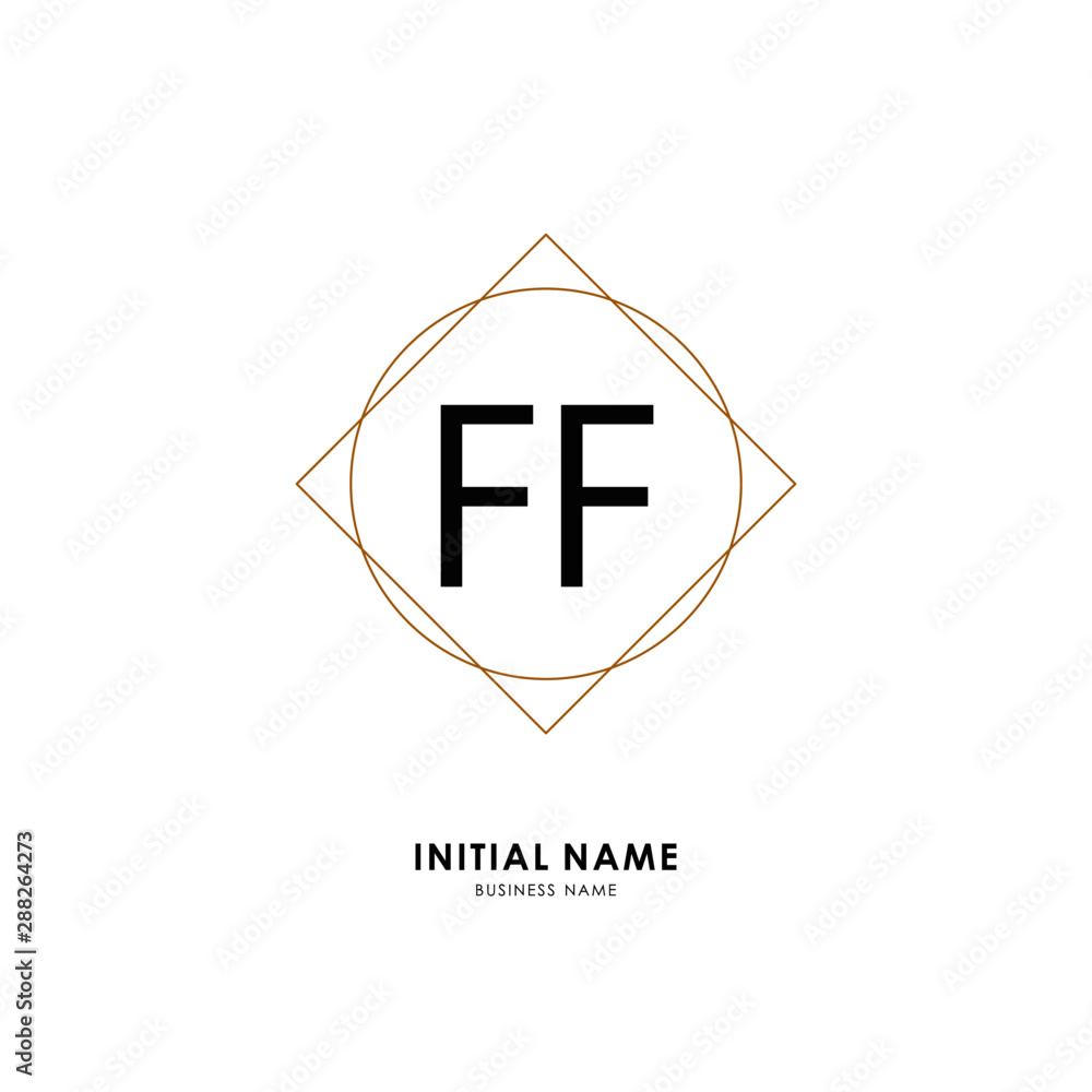 Obraz premium F FF Initial logo letter with minimalist concept. Vector with scandinavian style logo.
