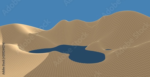 Illustration of terrain  mountains  desert  sand dune  The Earth s background concept