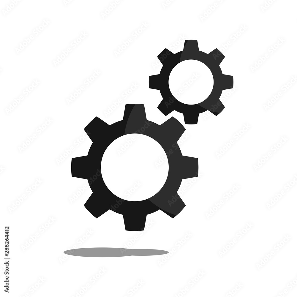 Settings icon. Black gears. Functions symbol. Settings icon. Black gears. Functions symbol.