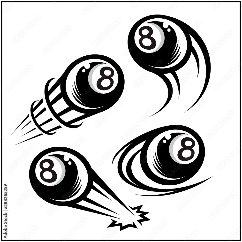 Eight Ball. Set Of Realistic 8 Ball. Isolated On A White Background. Vector  Illustration Billiards. Royalty Free SVG, Cliparts, Vectors, and Stock  Illustration. Image 113692895.