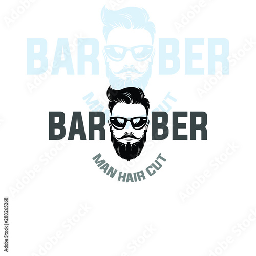 man hair style, barber shop logotype