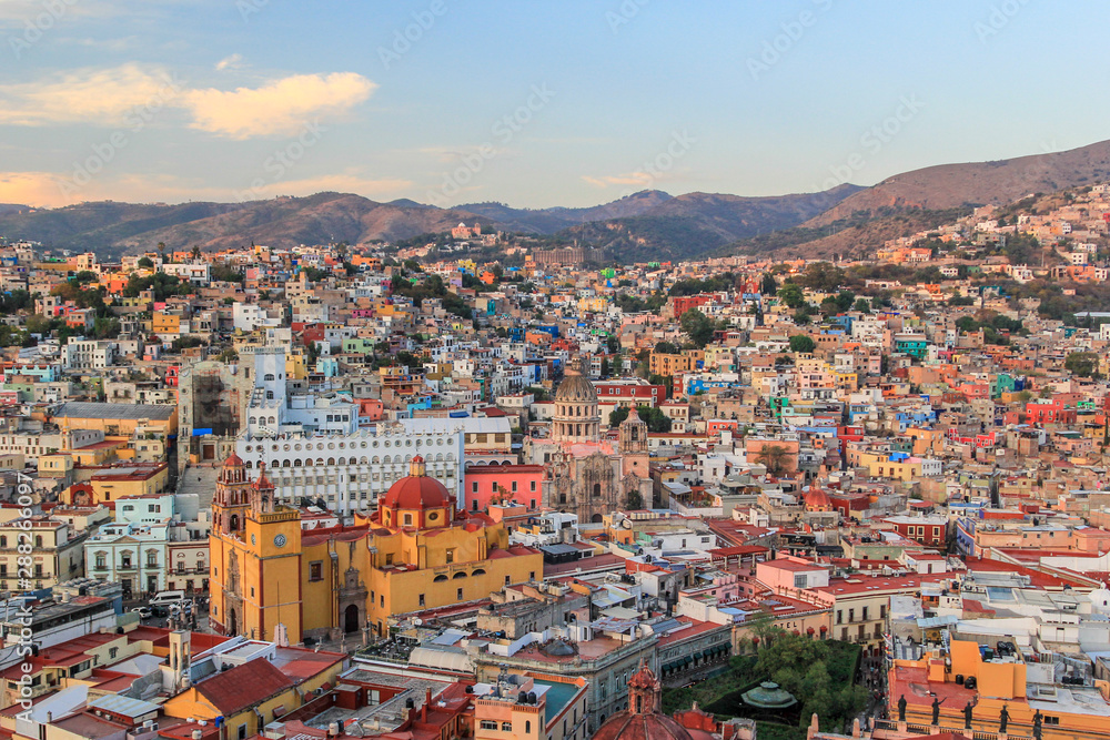 Panoramic view oh Guanajuato Mexico