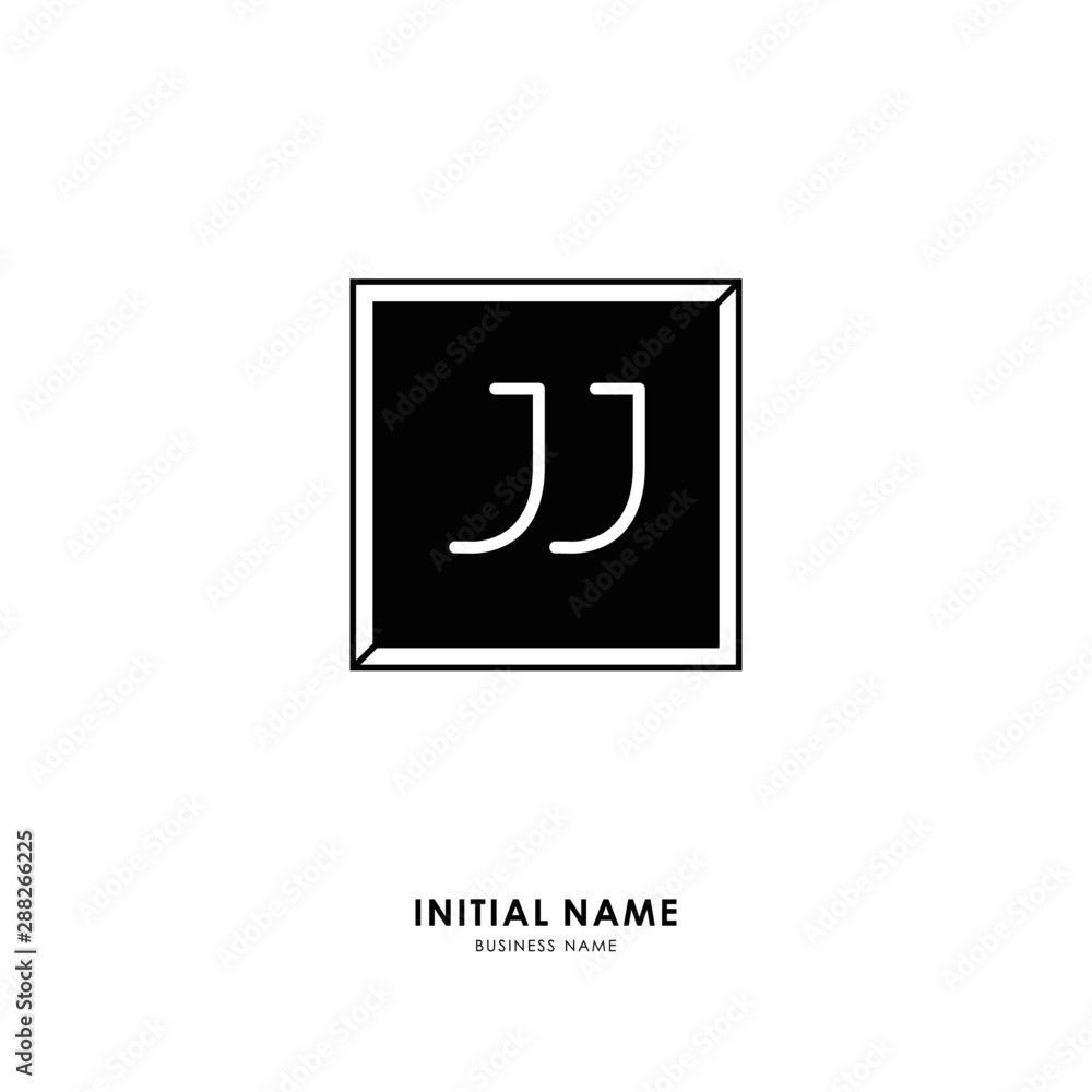 J JJ Initial logo letter with minimalist concept. Vector with scandinavian style logo.