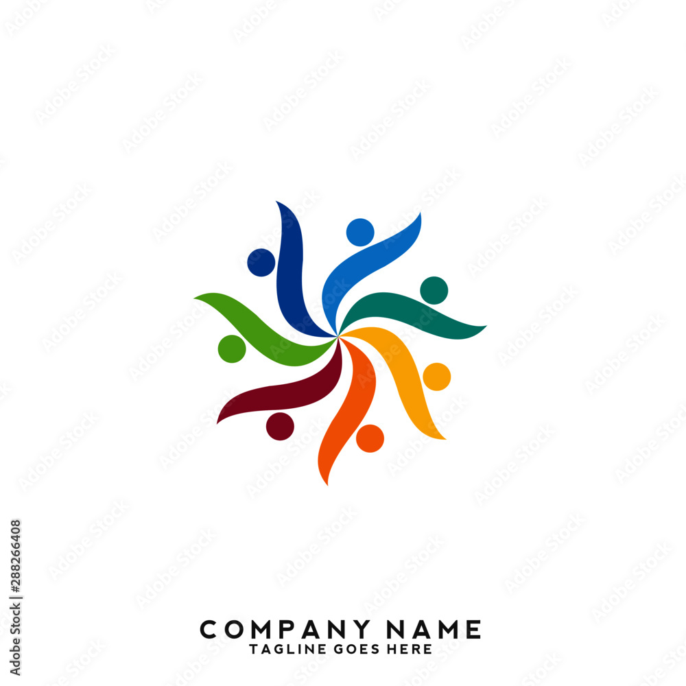 Obraz premium Creative people logo design template