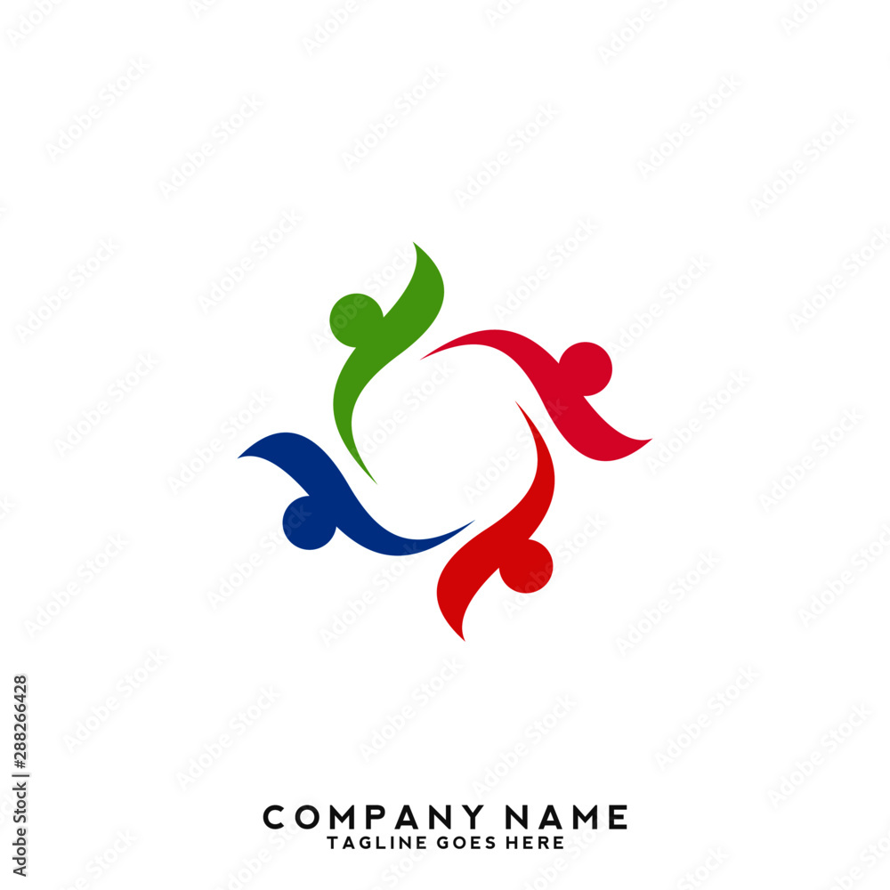 Obraz premium Creative people logo design template