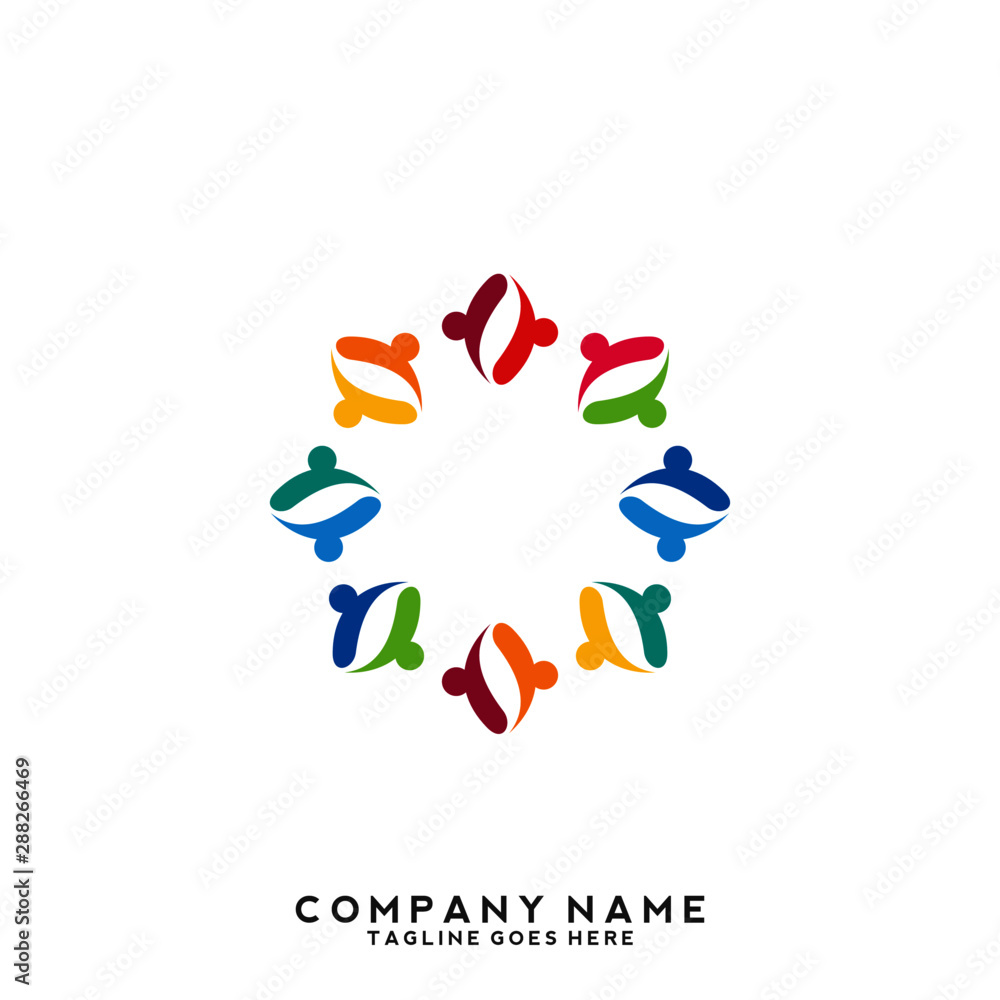 Obraz premium Creative people logo design template