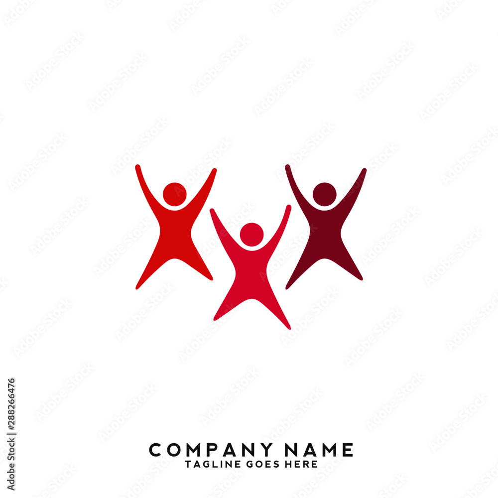 Fototapeta premium Creative people logo design template