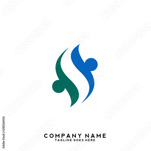 Creative people logo design template