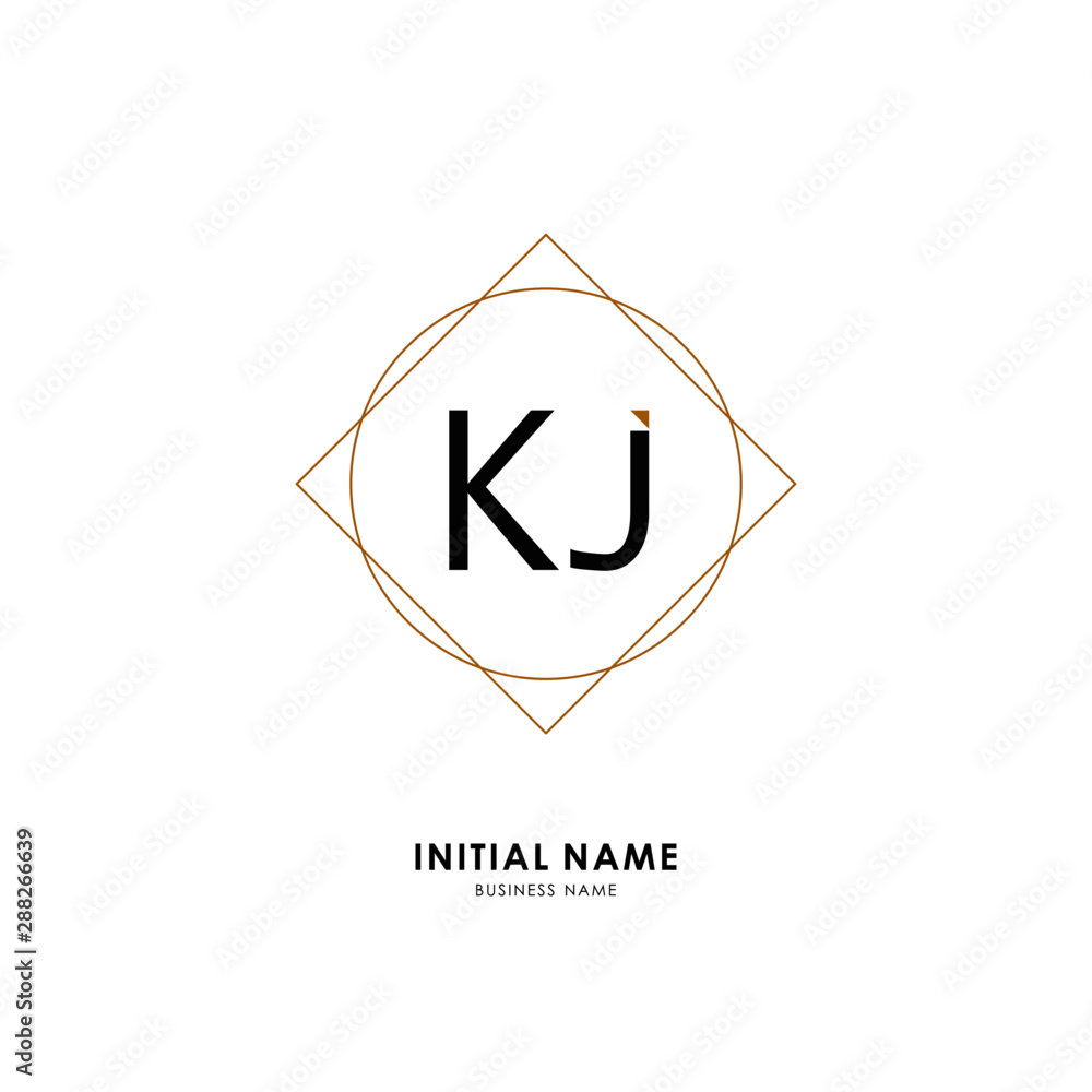K J KJ Initial logo letter with minimalist concept. Vector with scandinavian style logo. K J KJ Initial logo letter with minimalist concept. Vector with scandinavian style logo.