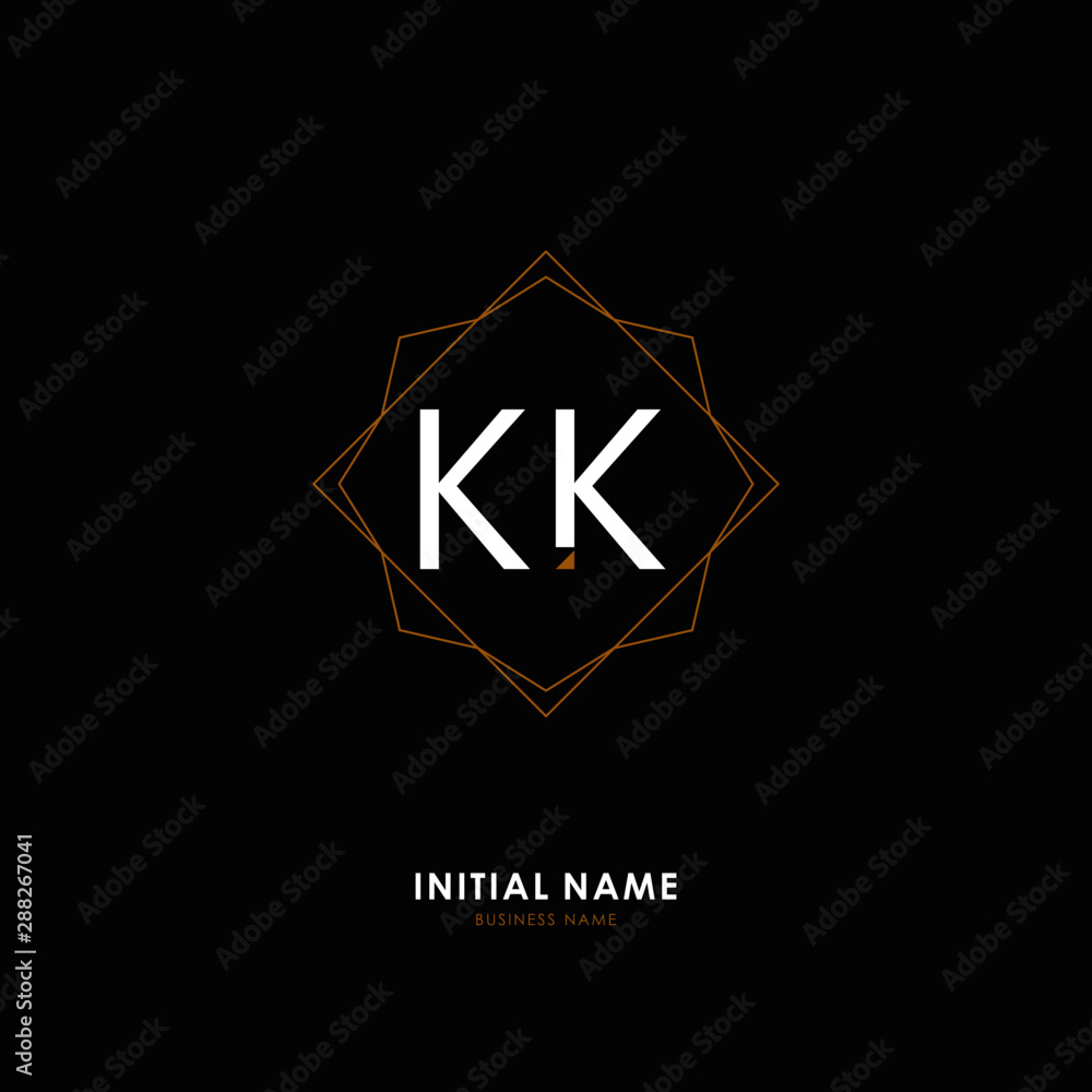 K KK Initial logo letter with minimalist concept. Vector with scandinavian style logo. K KK Initial logo letter with minimalist concept. Vector with scandinavian style logo.