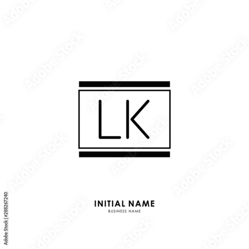 L K LK Initial logo letter with minimalist concept. Vector with scandinavian style logo.
