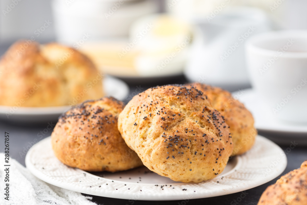 Homemade cheese buns with poppy seeds Homemade cheese buns with poppy seeds