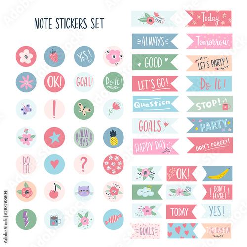 Set of stickers for planners and to do lists