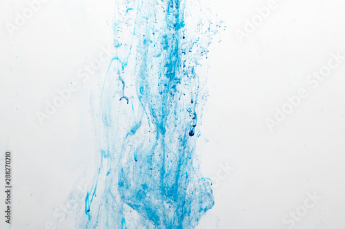 Blue Color powder splash. Cloud isolated on white background