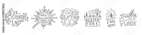 Informational flyer set inscription free gluten.