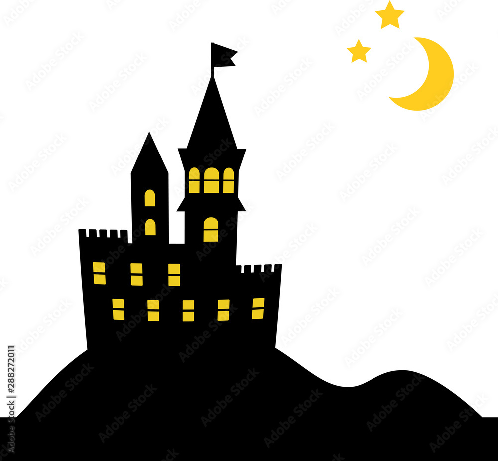 中世ヨーロッパ風のお城のシルエット