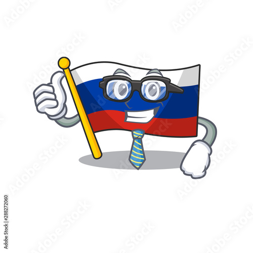 Businessman flag russian stored in cartoon cupboard
