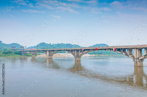 Wallpaper Mural A view of the Weijiang Bridge in Leshan City, Sichuan Province, China Torontodigital.ca