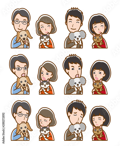 カップルの表情 のイラスト