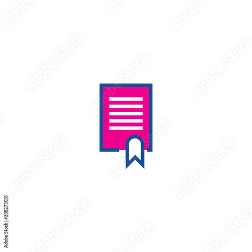 Certificate color line icon, great design for any purposes. Line art design. Graphic background communication. Document icon.