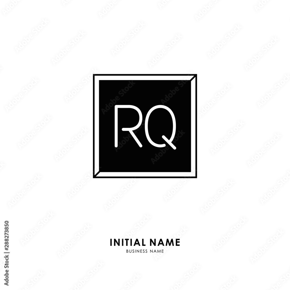 Obraz premium R Q RQ Initial logo letter with minimalist concept. Vector with scandinavian style logo.