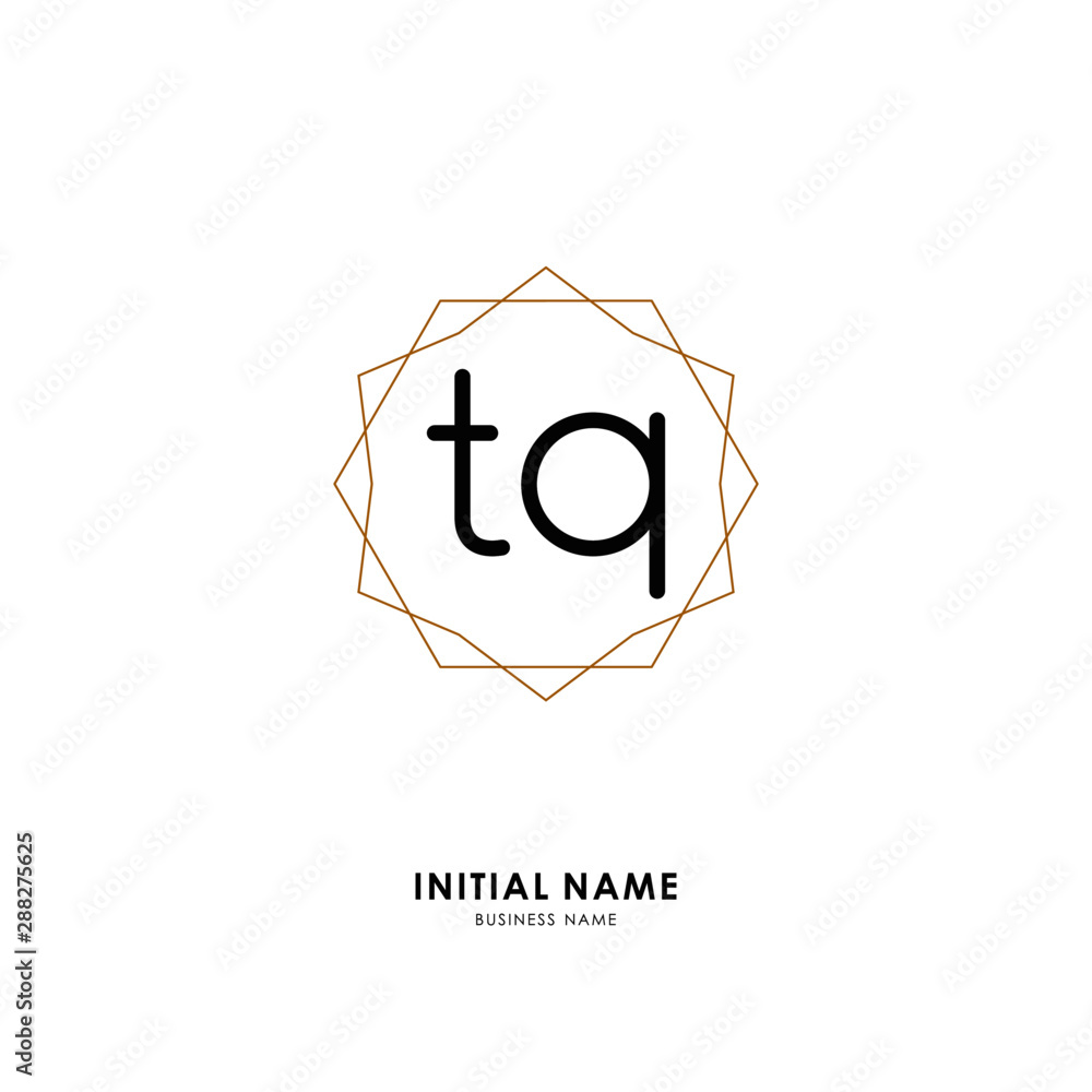 Obraz T Q TQ Initial logo letter with minimalist concept. Vector with scandinavian style logo.