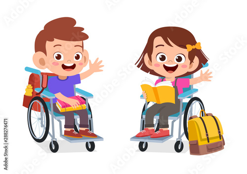 kids disabled discuss study together