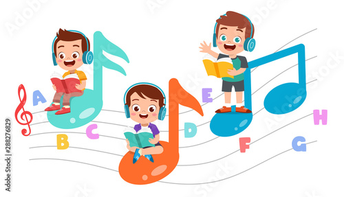 happy kid read book study knowledge