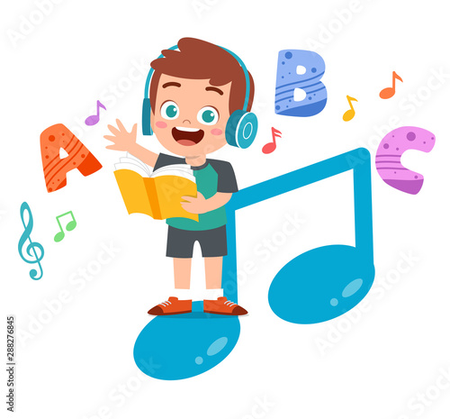 happy kid read book study knowledge