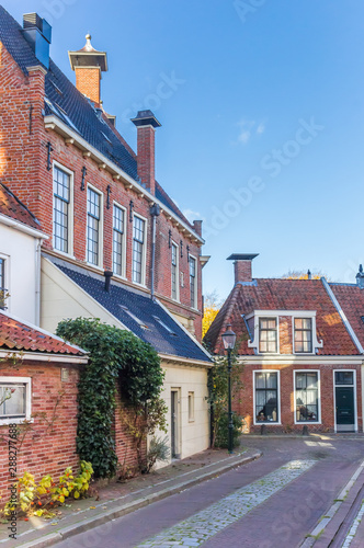 Historic houses in the old center of Groningen, Netherlands