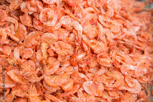 dried shrimp or dried salted prawn background, seafood background