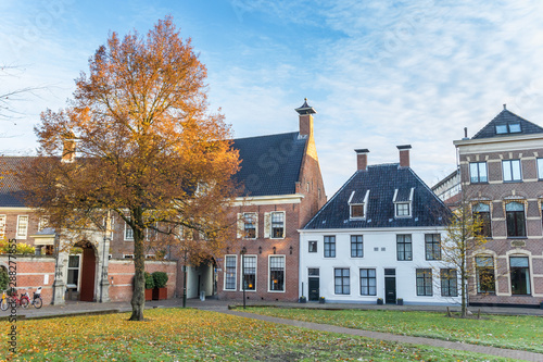 Historic houses at the Martinihof square in Groningen, Netherlands photo