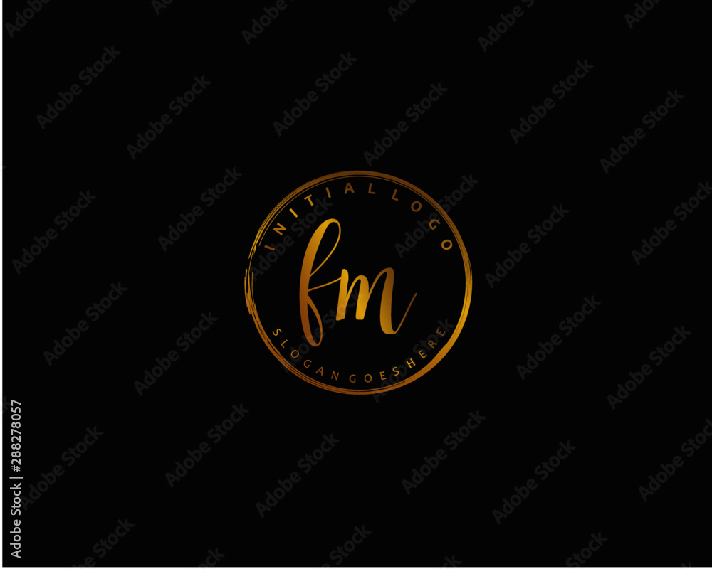 FM Initial letter logo template vector