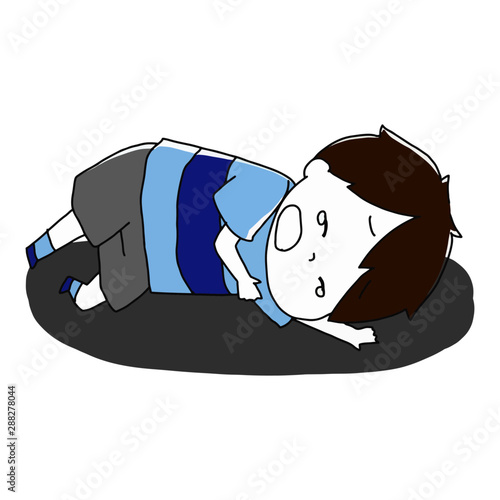 駄々をこねて寝転んで泣く男の子