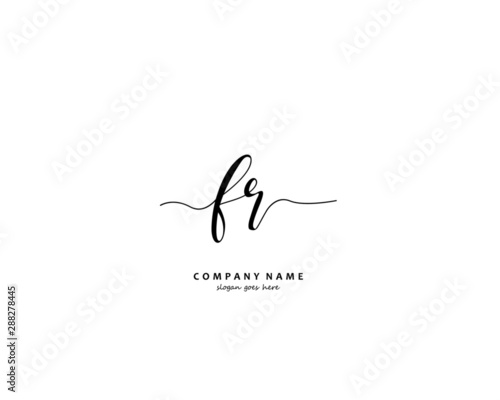 FR Initial letter logo template vector