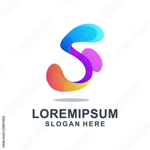 Colorful Abstract Letter S Logo Premium