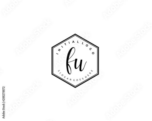FU Initial letter logo template vector