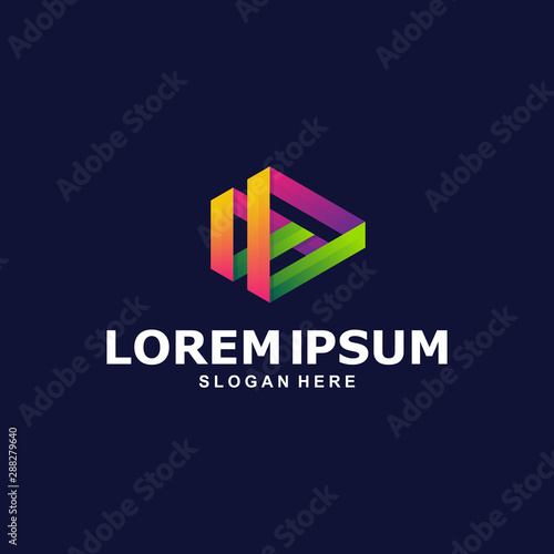 Free Download Colorful Play button Logo Premium - GFXLoad